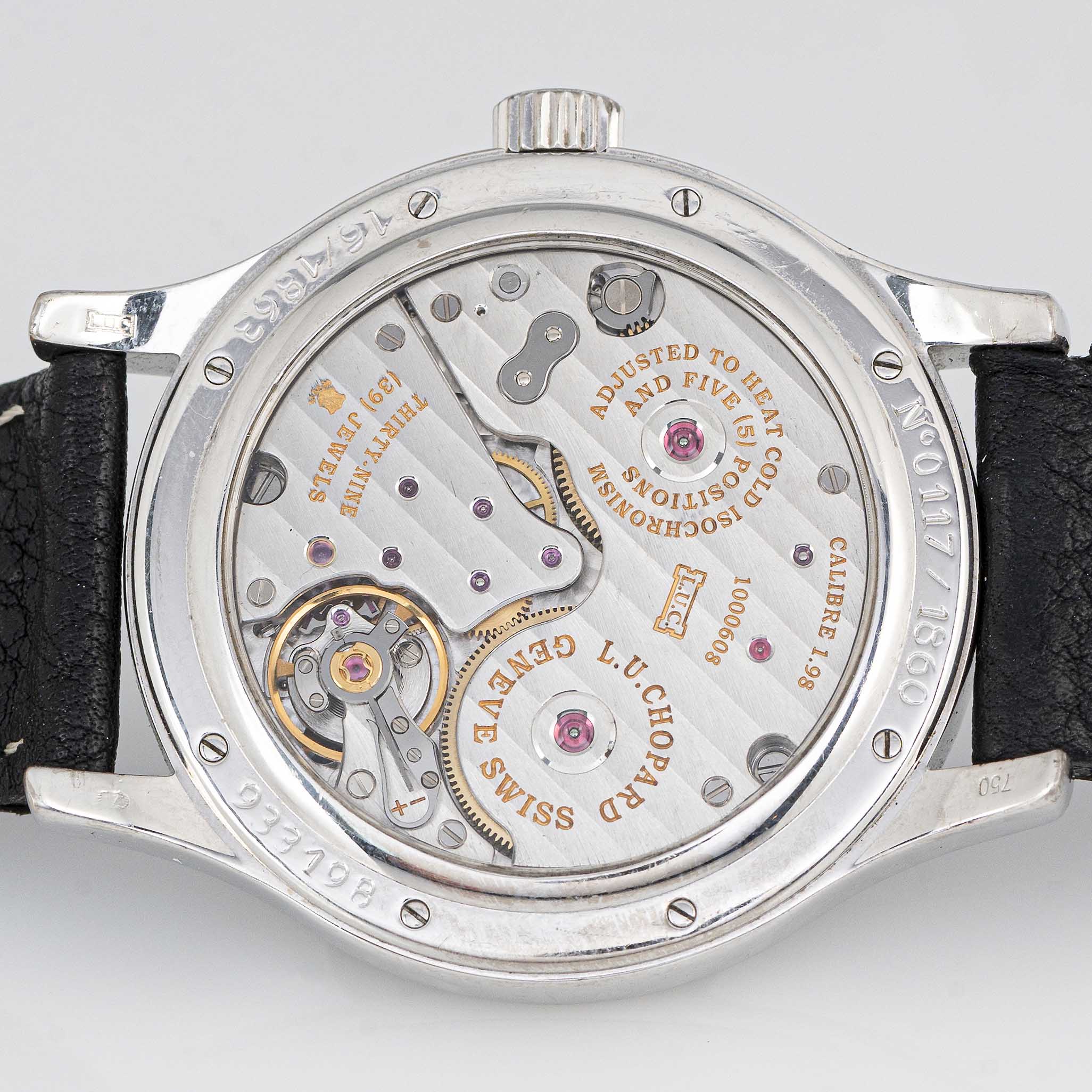 A RARE GENTLEMAN'S 18K SOLID WHITE GOLD CHOPARD L.U.C. QUATTRO 8 DAY POWER RESERVE WRIST WATCH CIRCA - Image 2 of 8