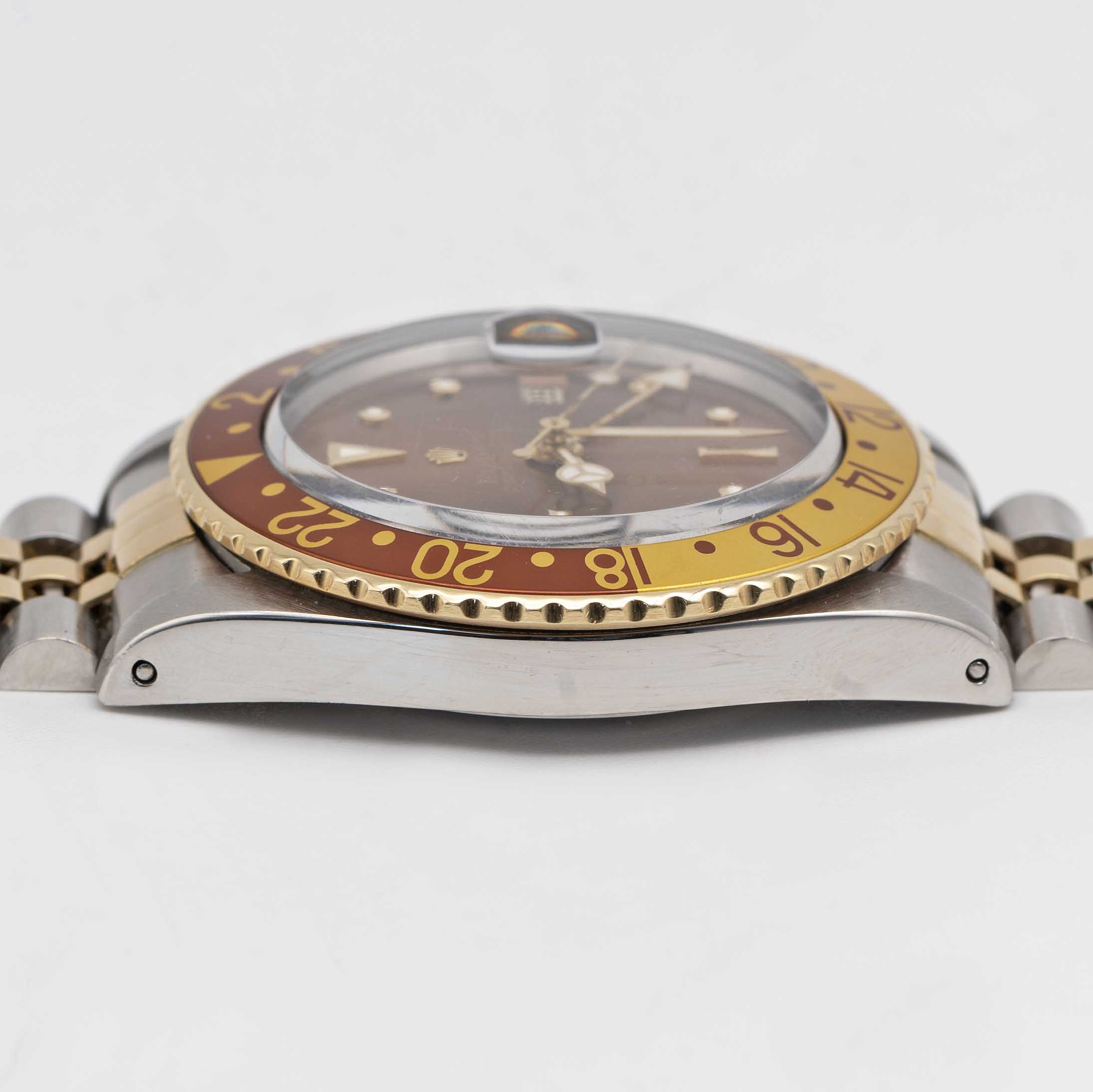 A GENTLEMAN'S STEEL & GOLD ROLEX OYSTER PERPETUAL GMT MASTER "ROOT BEER" BRACELET WATCH CIRCA - Image 9 of 9