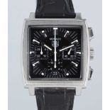 A GENTLEMAN'S STAINLESS STEEL TAG HEUER MONACO AUTOMATIC CHRONOGRAPH WRIST WATCH CIRCA 2005, REF.