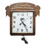 A RARE ELECTRIC LECOULTRE ADVERTISING SHOP DISPLAY CLOCK CIRCA 1950, MADE BY THE E-INGRAHAM CO.,