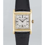 A GENTLEMAN'S 18K SOLID GOLD PATEK PHILIPPE WRIST WATCH CIRCA 1930, WITH SECTOR DIAL Movement: