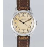 A GENTLEMAN'S STAINLESS STEEL LECOULTRE WRIST WATCH CIRCA 1940 Movement: 17J, manual wind, cal