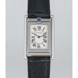 A GENTLEMAN'S SIZE STAINLESS STEEL CARTIER TANK BASCULANTE WRIST WATCH CIRCA 2000s, REF. 2405