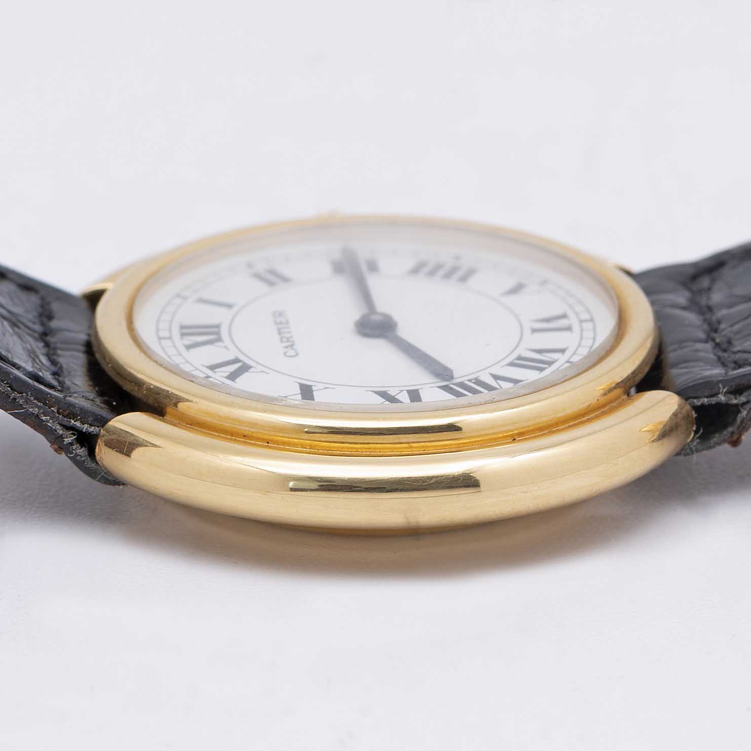 A RARE GENTLEMAN'S 18K SOLID GOLD CARTIER PARIS VENDOME "JUMBO" AUTOMATIC WRIST WATCH CIRCA 1970s, - Image 9 of 11