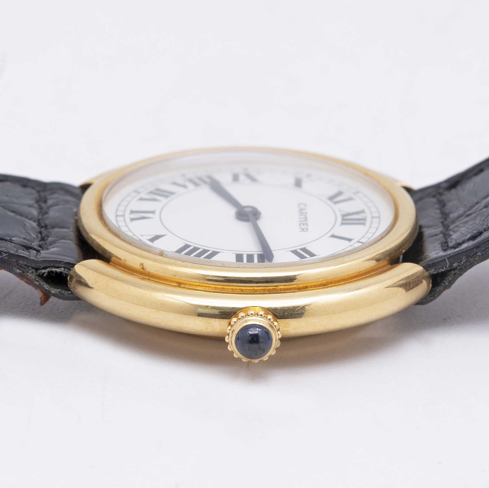 A RARE GENTLEMAN'S 18K SOLID GOLD CARTIER PARIS VENDOME "JUMBO" AUTOMATIC WRIST WATCH CIRCA 1970s, - Image 8 of 11