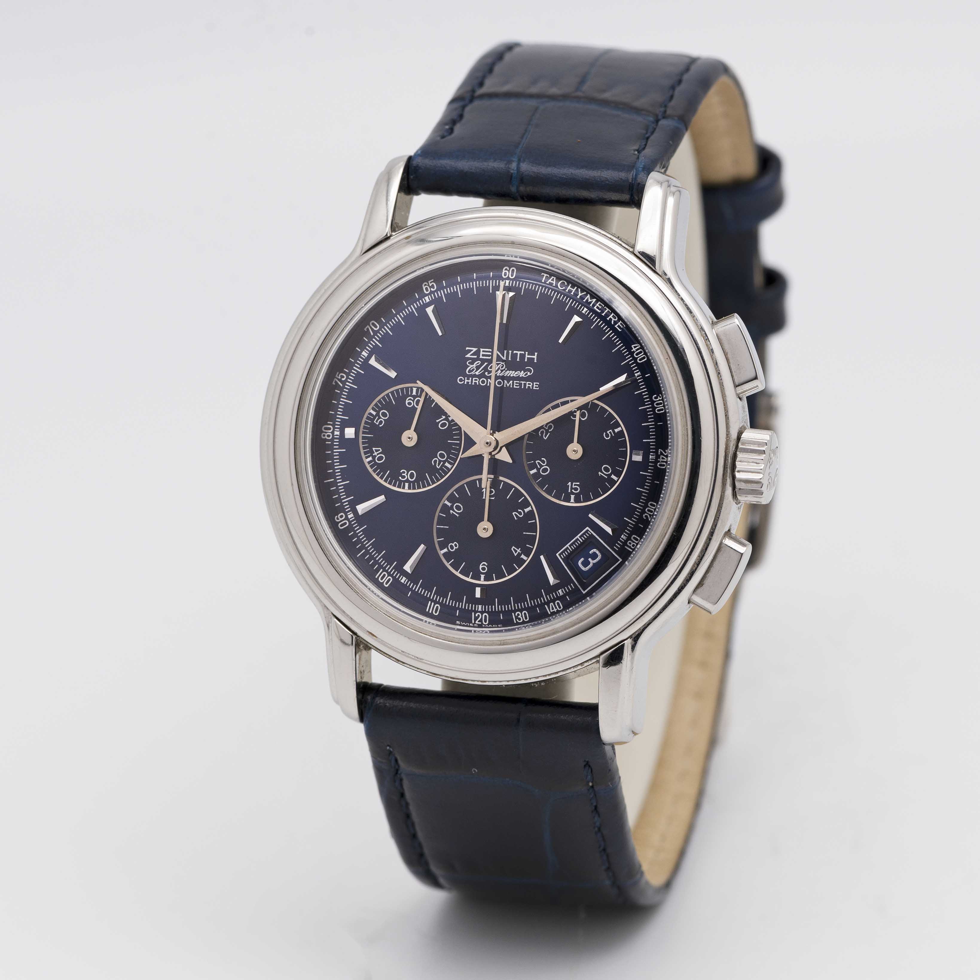 A GENTLEMAN'S STAINLESS STEEL ZENITH EL PRIMERO CHRONOMASTER CHRONOGRAPH WRIST WATCH DATED 1997, - Image 4 of 8