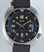 A GENTLEMAN'S STAINLESS STEEL SEIKO 150M AUTOMATIC DIVERS WRIST WATCH CIRCA 1971, REF. 6105-8119 "