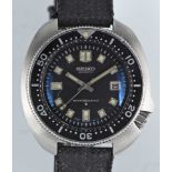 A GENTLEMAN'S STAINLESS STEEL SEIKO 150M AUTOMATIC DIVERS WRIST WATCH CIRCA 1971, REF. 6105-8119 "