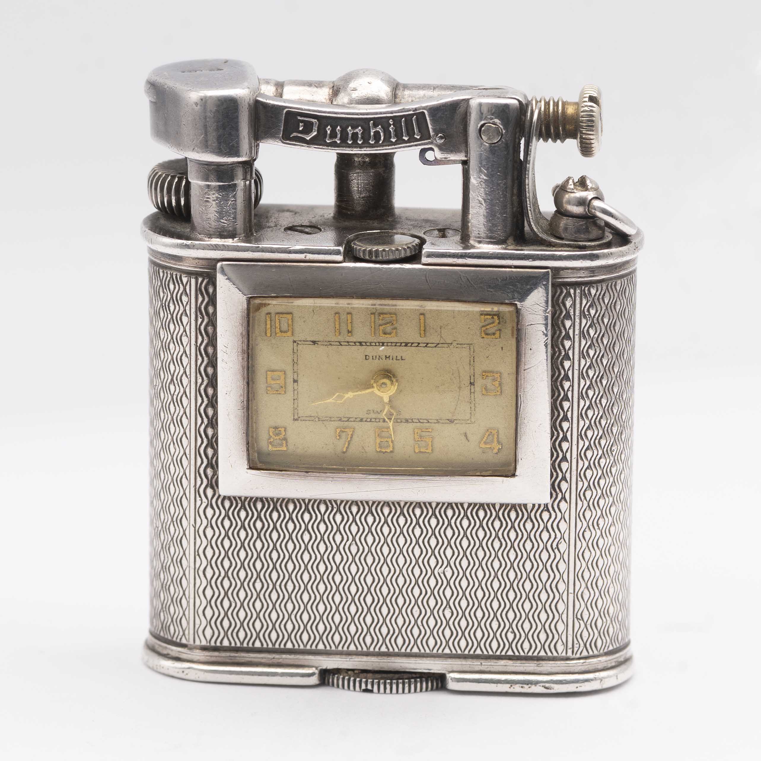 A RARE SOLID SILVER DUNHILL UNIQUE 'A' SELF WINDING WATCH LIGHTER CIRCA 1930s Movement: Manual - Image 2 of 7