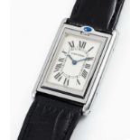 A GENTLEMAN'S STAINLESS STEEL CARTIER TANK BASCULANTE "JUMBO" MECANIQUE WRIST WATCH CIRCA 2000s,