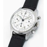 A RARE GENTLEMAN'S STAINLESS STEEL GIRARD PERREGAUX "WATERPROOF" CHRONOGRAPH WRIST WATCH CIRCA