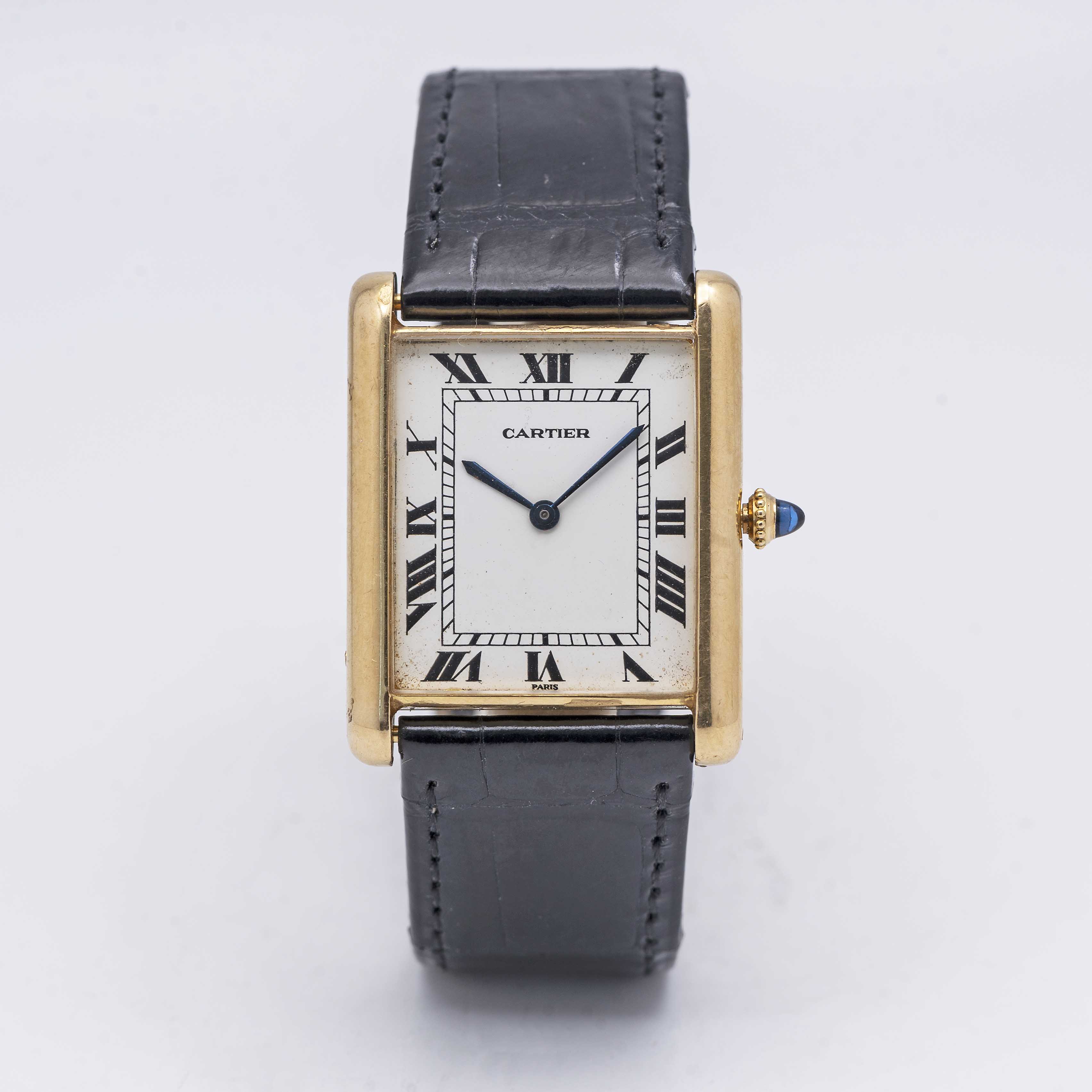 A RARE GENTLEMAN'S 18K SOLID GOLD CARTIER PARIS TANK LOUIS "JUMBO" AUTOMATIC WRIST WATCH CIRCA - Image 3 of 13