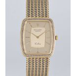 A GENTLEMAN'S SIZE 18K SOLID WHITE & YELLOW GOLD ROLEX CELLINI BRACELET WATCH CIRCA 1981, REF.