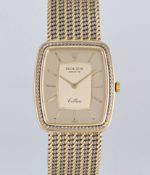 A GENTLEMAN'S SIZE 18K SOLID WHITE & YELLOW GOLD ROLEX CELLINI BRACELET WATCH CIRCA 1981, REF.