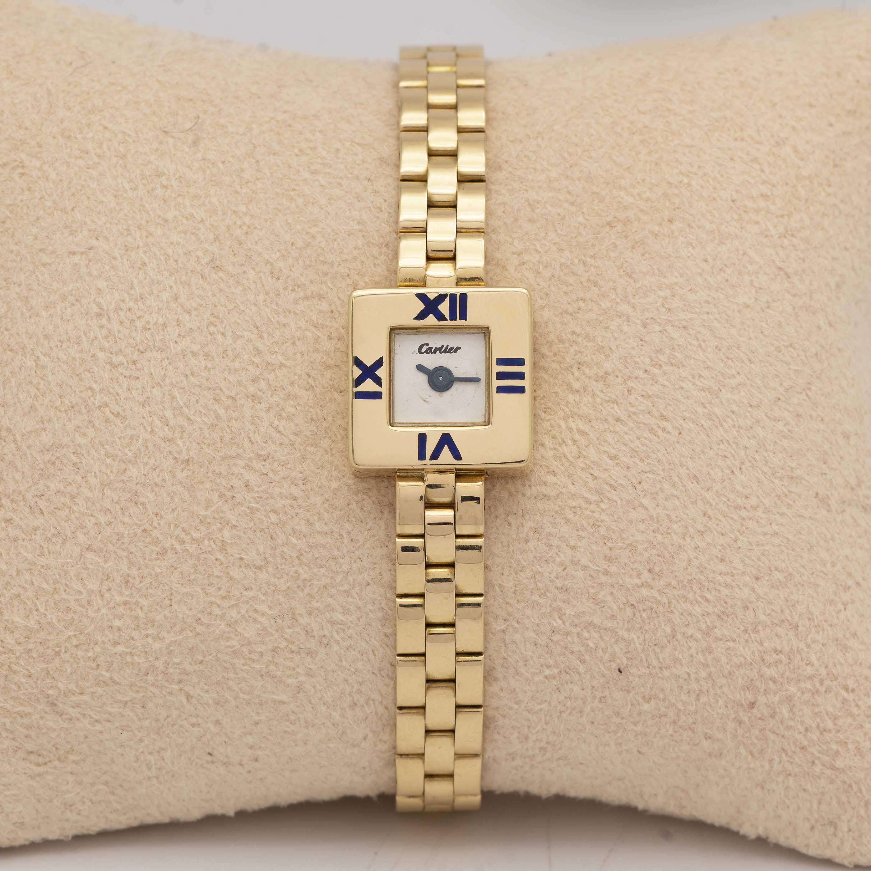 A RARE LADIES 18K SOLID GOLD CARTIER LONDON QUADRANT BRACELET WATCH CIRCA 1970, WITH MATCHING LONDON - Image 3 of 12