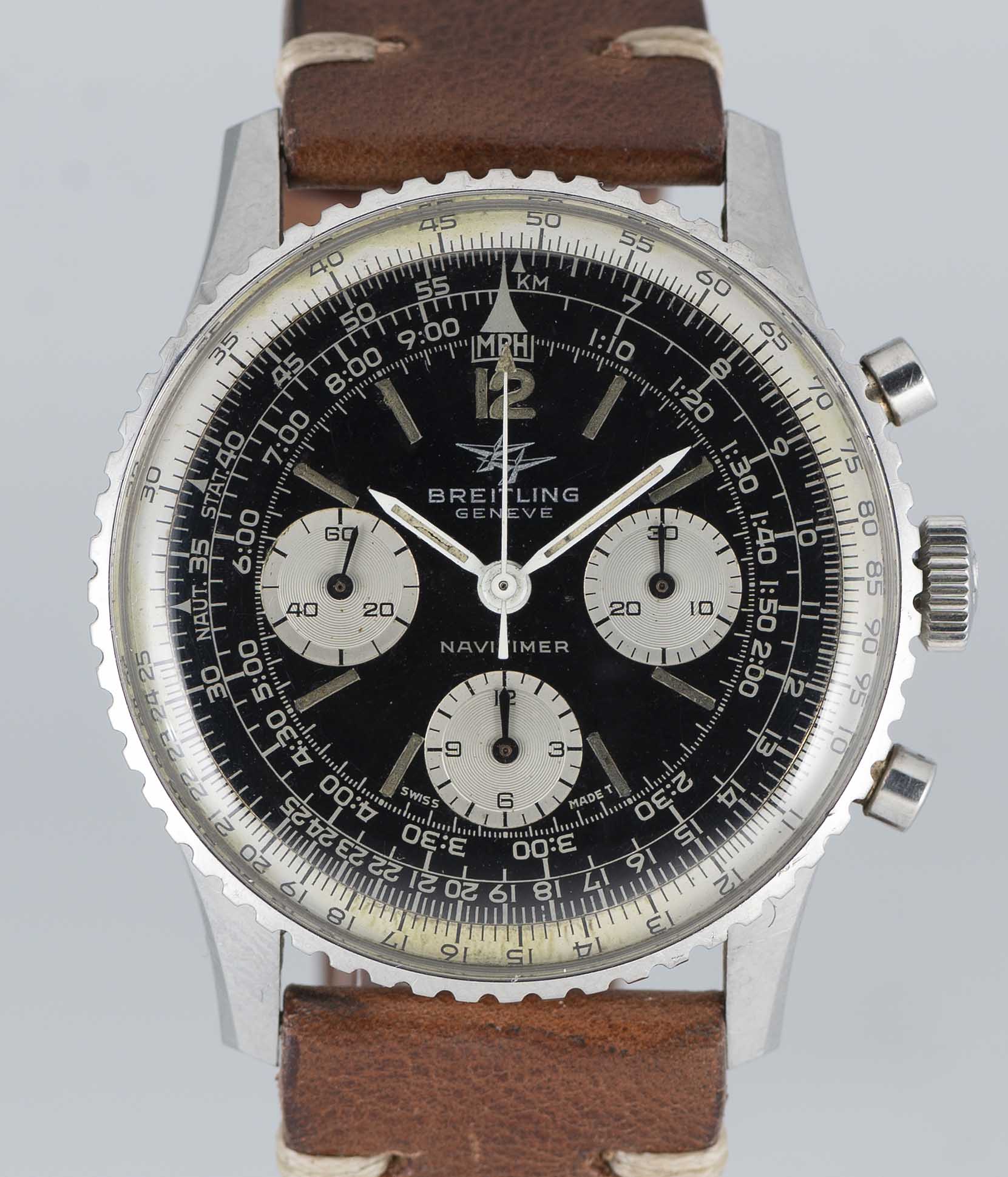 A GENTLEMAN'S STAINLESS STEEL BREITLING NAVITIMER CHRONOGRAPH WRIST WATCH CIRCA 1966, REF. 806