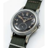 A GENTLEMAN'S BRITISH MILITARY JAEGER LECOULTRE W.W.W. WRIST WATCH CIRCA 1945, PART OF THE "DIRTY