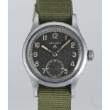 A GENTLEMAN'S BRITISH MILITARY RECORD W.W.W. WRIST WATCH CIRCA 1945, PART OF THE "DIRTY DOZEN", WITH