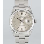 A GENTLEMAN'S STAINLESS STEEL ROLEX OYSTER PERPETUAL DATE BRACELET WATCH CIRCA 1972, REF. 1500