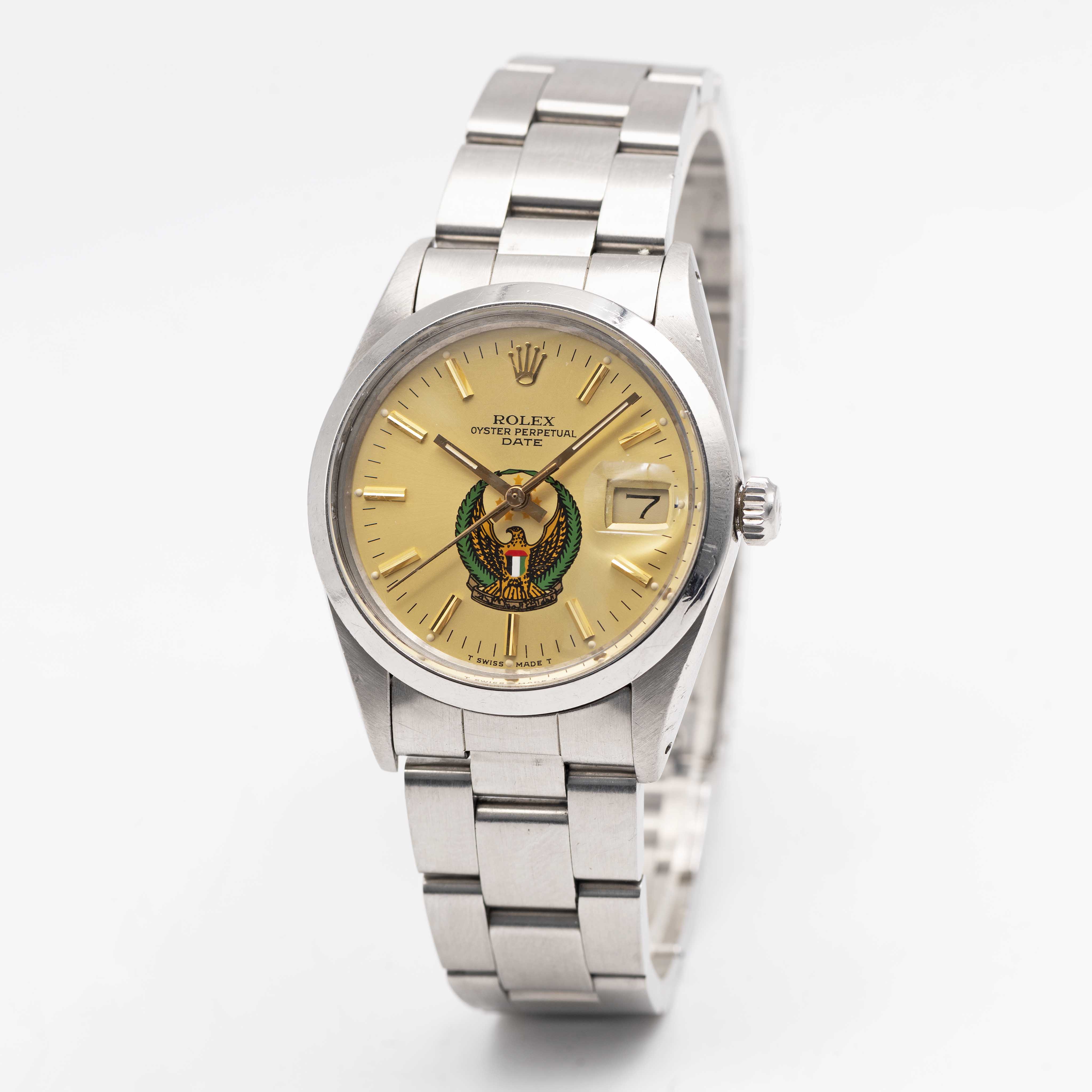 A RARE GENTLEMAN'S STAINLESS STEEL ROLEX OYSTER PERPETUAL DATE BRACELET WATCH CIRCA 1985, REF. 15000 - Image 4 of 10