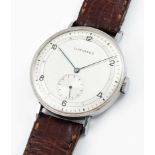 A RARE GENTLEMAN'S LARGE SIZE STAINLESS STEEL LONGINES WRIST WATCH DATED 1942, REF. 22097 WITH TWO