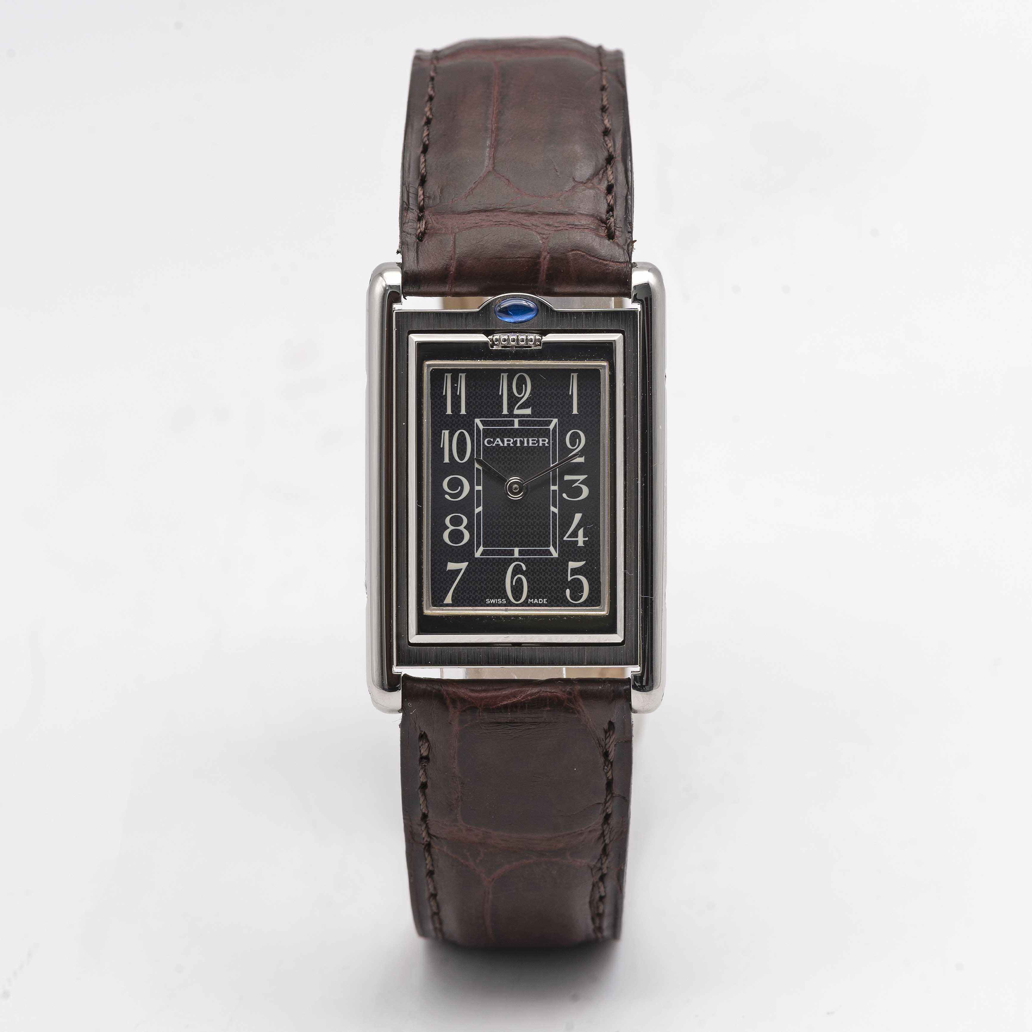 A GENTLEMAN'S SIZE STAINLESS STEEL CARTIER TANK BASCULANTE WRIST WATCH CIRCA 2000s, REF. 2405 WITH - Image 2 of 10