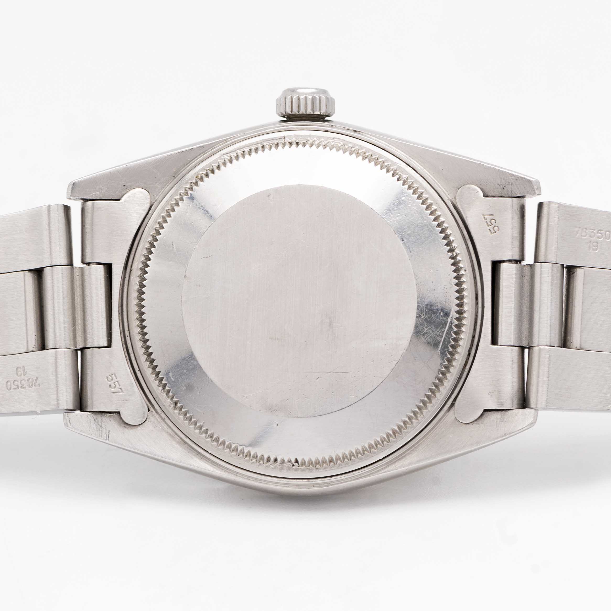 A RARE GENTLEMAN'S STAINLESS STEEL ROLEX OYSTER PERPETUAL DATE BRACELET WATCH CIRCA 1985, REF. 15000 - Image 7 of 10