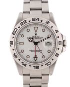 A GENTLEMAN'S STAINLESS STEEL ROLEX OYSTER PERPETUAL DATE EXPLORER II BRACELET WATCH CIRCA 1984,