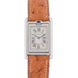 A GENTLEMAN'S SIZE STAINLESS STEEL CARTIER TANK BASCULANTE WRIST WATCH CIRCA 2000s, REF. 2405