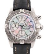 A GENTLEMAN'S STAINLESS STEEL BREITLING GALACTIC 44 CHRONOGRAPH II WRIST WATCH DATED 2011, REF.