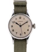 A GENTLEMAN'S BRITISH MILITARY AIR MINISTRY LONGINES RAF PILOTS WRIST WATCH DATED 1943, WITH MOD