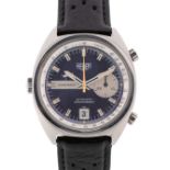 A GENTLEMAN'S STAINLESS STEEL HEUER CARRERA AUTOMATIC CHRONOGRAPH WRIST WATCH CIRCA 1970s, REF.