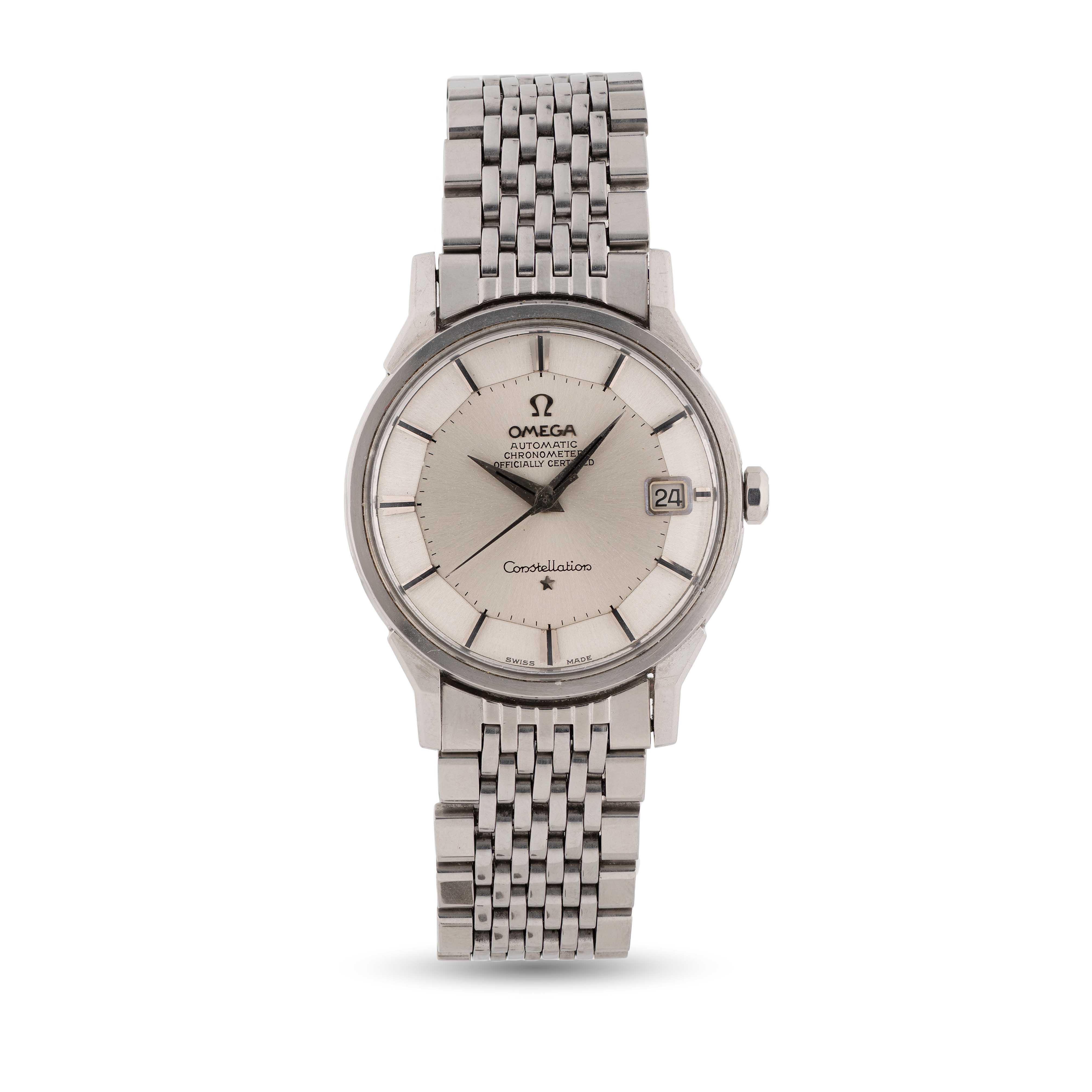 A GENTLEMAN'S STAINLESS STEEL OMEGA CONSTELLATION CHRONOMETER BRACELET WATCH CIRCA 1963, REF. 168. - Image 2 of 11