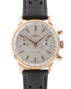 A GENTLEMAN'S GOLD PLATED BREITLING TOP TIME CHRONOGRAPH WRIST WATCH CIRCA 1969, REF. 2000