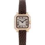 A LADIES 18K SOLID GOLD & DIAMOND CARTIER CEINTURE WRIST WATCH CIRCA 1990s Movement: Quartz,