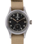 A GENTLEMAN'S BRITISH MILITARY LEMANIA W.W.W. WRIST WATCH CIRCA 1945, PART OF THE "DIRTY DOZEN" WITH