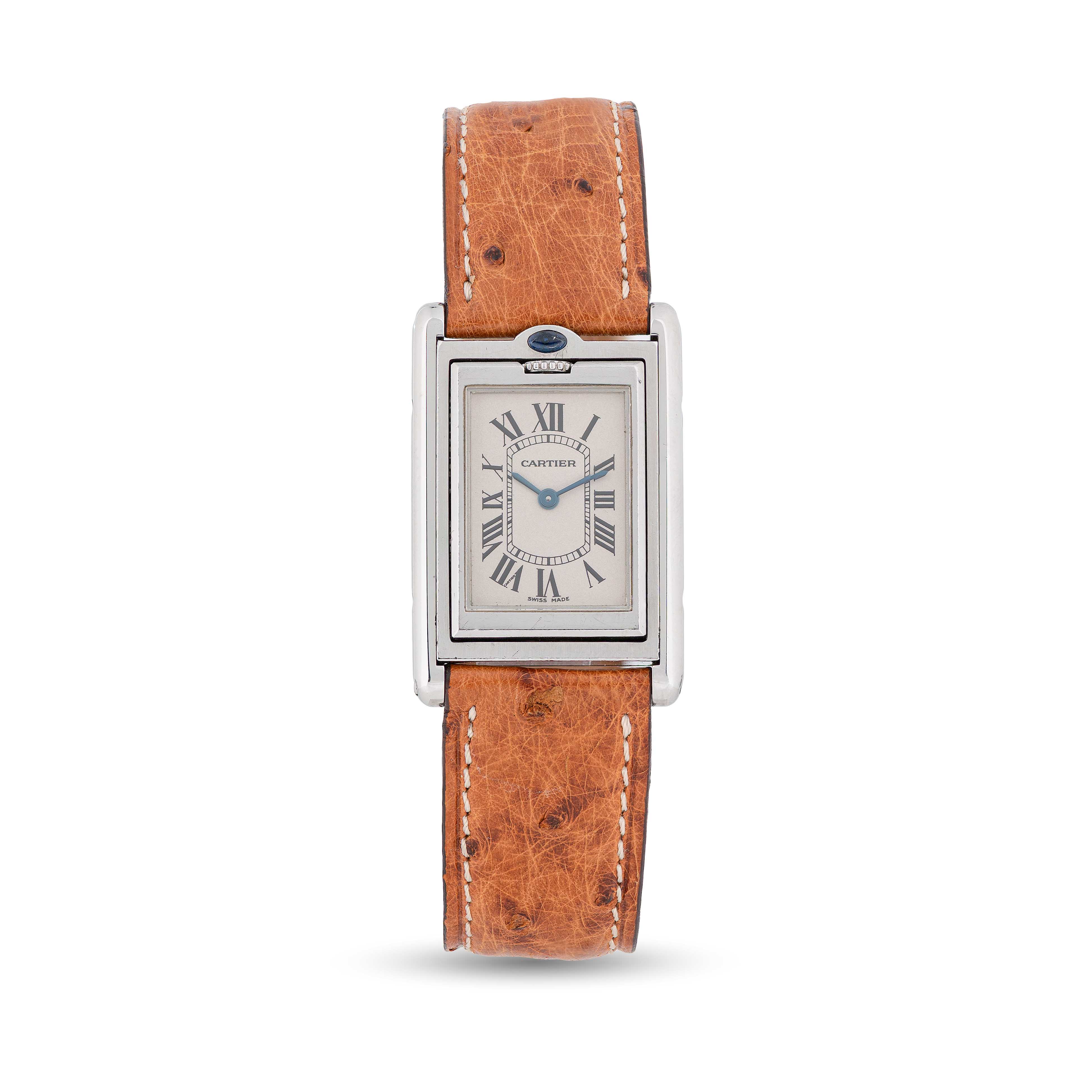 A GENTLEMAN'S SIZE STAINLESS STEEL CARTIER TANK BASCULANTE WRIST WATCH CIRCA 2000s, REF. 2405 - Image 2 of 10