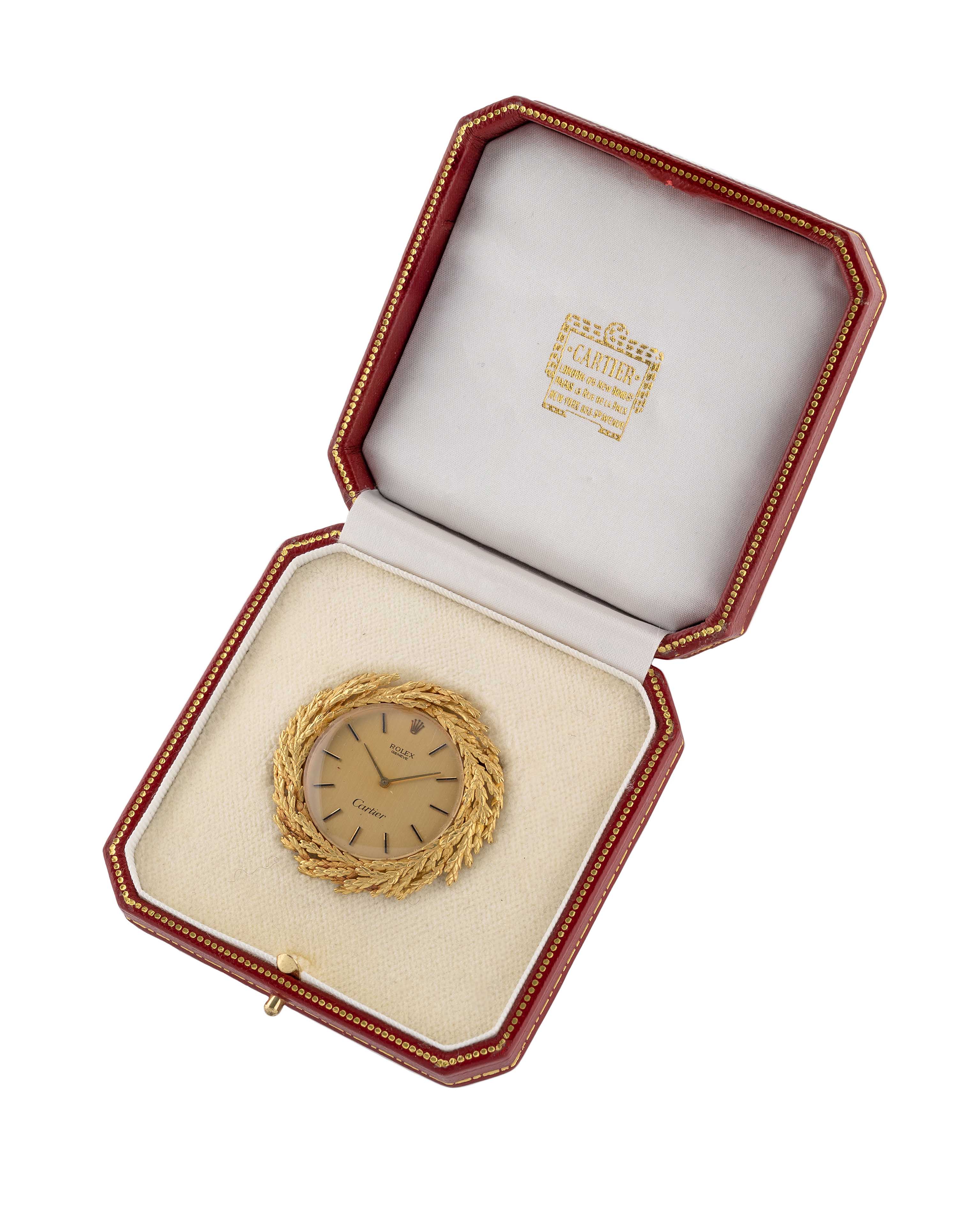 A RARE SOLID GOLD ROLEX BROACH WATCH CIRCA 1970s, ORIGINALLY RETAILED BY CARTIER WITH CO-SIGNED - Image 2 of 13