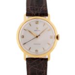 A GENTLEMAN'S LARGE SIZE 18K SOLID GOLD ROLEX PRECISION WRIST WATCH CIRCA 1960 Movement: 17J, manual