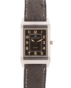 A GENTLEMAN'S SIZE STAINLESS STEEL JAEGER LECOULTRE REVERSO WRIST WATCH DATED 1998, REF. 251.8.86