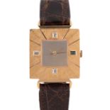 A GENTLEMAN'S SIZE 18K SOLID GOLD & DIAMOND GIRARD PERREGAUX GYROTON WRIST WATCH CIRCA 1970s