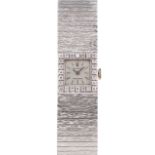 A FINE LADIES 18K SOLID WHITE GOLD & DIAMOND ROLEX PRECISION BRACELET WATCH CIRCA 1960s, WITH