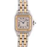 A LADIES STEEL & GOLD CARTIER PANTHERE BRACELET WATCH CIRCA 1990s, REF. 669210 Movement: Quartz,