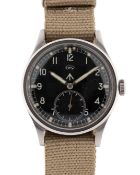 A GENTLEMAN'S STAINLESS STEEL BRITISH MILITARY IWC MARK 10 W.W.W. WRIST WATCH CIRCA 1945, PART OF