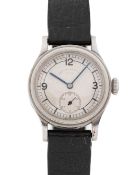 A GENTLEMAN'S STAINLESS STEEL LONGINES "TRE TACCHE" WRIST WATCH CIRCA 1940, REF. 6016 WITH SECTOR