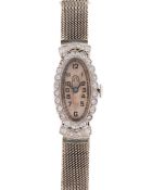 A FINE LADIES PLATINUM & DIAMOND VACHERON CONSTANTIN BRACELET WATCH CIRCA 1920s Movement: 18J,