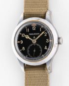 A GENTLEMAN'S BRITISH MILITARY JAEGER LECOULTRE W.W.W. WRIST WATCH DATED 1945, PART OF THE "DIRTY