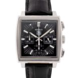 A GENTLEMAN'S STAINLESS STEEL TAG HEUER MONACO AUTOMATIC CHRONOGRAPH WRIST WATCH CIRCA 2005, REF.