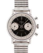 A GENTLEMAN'S STAINLESS STEEL AVIA CHRONOGRAPH WRIST WATCH CIRCA 1960s Movement: 17J, manual wind,