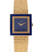 A FINE 18K SOLID GOLD & LAPIS LAZULI PIAGET BRACELET WATCH CIRCA 1970s, REF. 9200 A6 WITH LAPIS